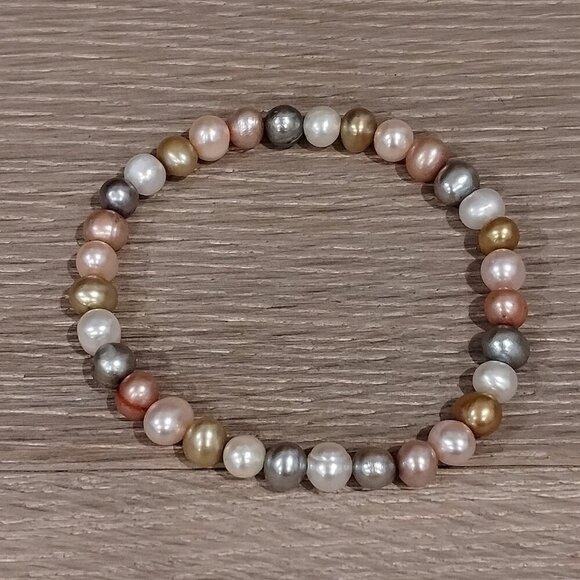 Multicolored Cultured Pearl Necklace and 2 Bracelets Set - Picture 8 of 8